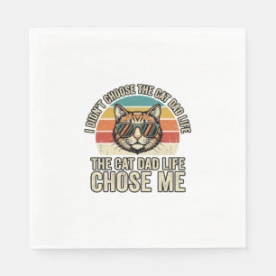 Vintage Cat Papa Leven Kies Mij T-Shirt Ontwerp_1 Servet