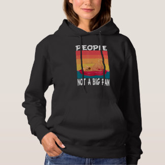 Vintage Cat People Not A Big Fan Introvert Sarcast Hoodie
