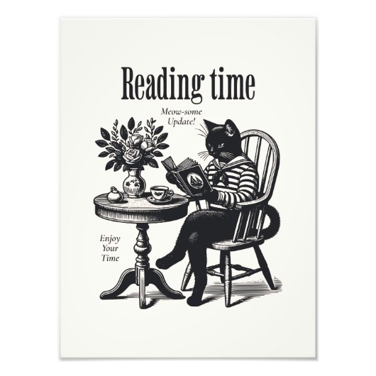 Vintage Cat Poster | Minimalist Print (Devant)