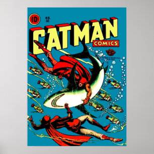 Vintage Catman Comic Book Hoesje nr. 32 Poster