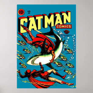 Vintage Catman Comic Book Hoesje nr. 32 Poster