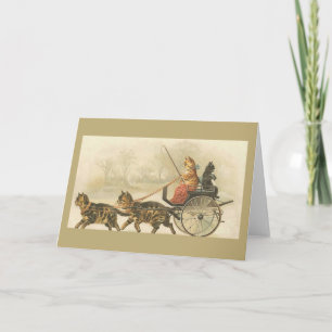 Vintage Cats dans la carte de carriage