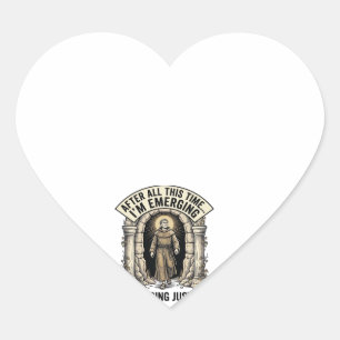 Vintage Cave Humor Graveren Grafisch Shirt Ontwerp Hart Sticker