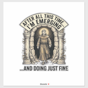 Vintage Cave Humor Gravering Grafisch Shirt Ontwer Sticker