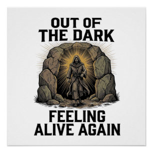 Vintage Cave Revival Graveer Shirt Ontwerp_1 Perfect Poster
