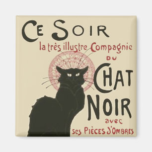 Vintage Ce Soir Le Chat Noir Poster Magneet