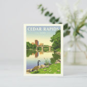 Vintage Cedar Rapids Iowa Briefkaart (Staand voorkant)
