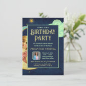 Vintage Céleste Anniversaire Dîner Fête Invitation (Debout devant)