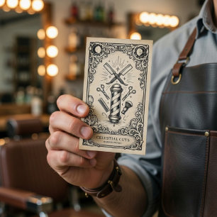 Vintage Celestial Barber   Vintage Celestial Visitekaartje