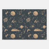 Vintage Celestial Space Pattern Inpakpapier Vel (Voorkant 2)