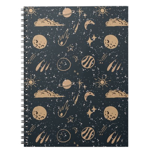 Vintage Celestial Space Pattern Notitieboek (Voorkant)