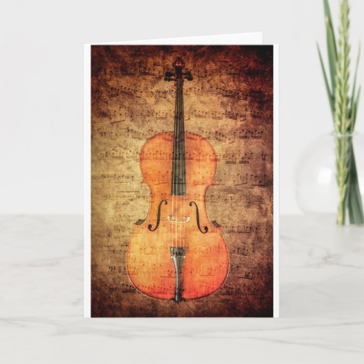 Vintage Cello Kaart (Voorkant)