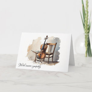 Vintage Cello met stoel sympathie Kaart