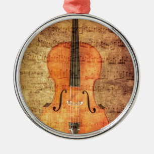 Vintage Cello Metalen Ornament