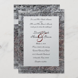 Vintage Celtic Silver Music Wedding Uitnodiging