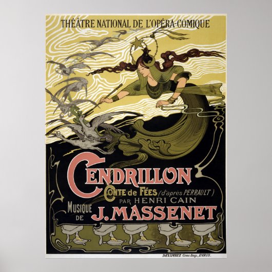 Vintage Cendrillon Cinderella French Opera Paris Poster (Voorkant)