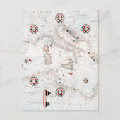 Vintage Central Mediterranean Italy Map Briefkaart (Voorkant)