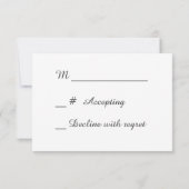 Vintage Chalkboard Coeur Mariage RSVP (Dos)