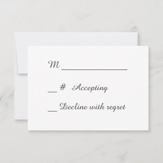 Vintage Chalkboard Coeur Mariage RSVP (Dos)