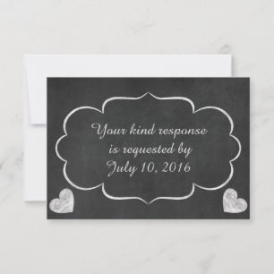 Vintage Chalkboard Coeur Mariage RSVP