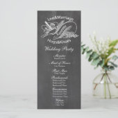 Vintage Chalkboard Dove Wedding Programme (Debout devant)