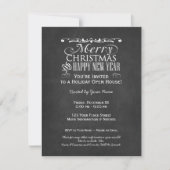 Vintage Chalkboard Holiday Open House Invitation (Devant)