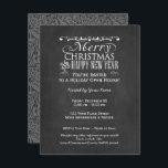 Vintage Chalkboard Holiday Open House Invitation<br><div class="desc">Joyeux Noël et Joyeux Invitation du Nouvel An avec un look traditionnel.</div>