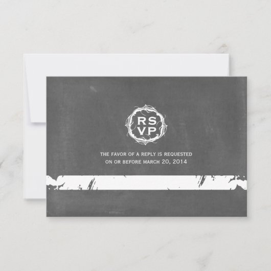 Vintage Chalkboard Inspiré Mariage RSVP (Devant)