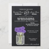 Vintage Chalkboard Mason Jar invitation de mariage (Devant)