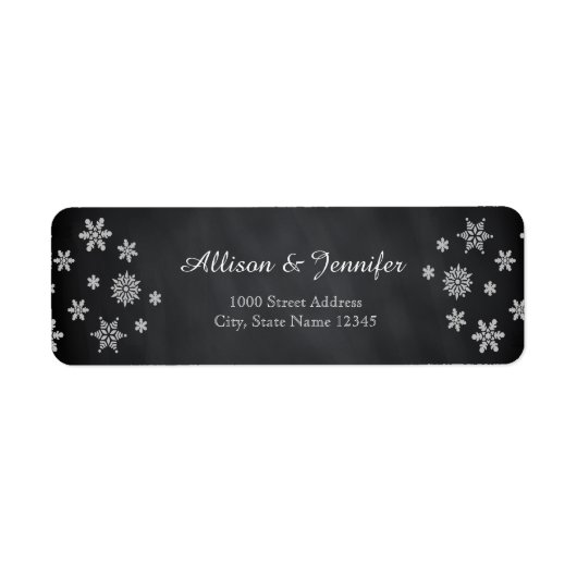 Vintage Chalkboard snowflake vacances Étiquette Ad (Devant)