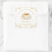 Vintage Chamomile Tea Square Label (Tas)