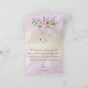 Vintage Champagne Peony Bridal Shower Tea Party Bedankkaart