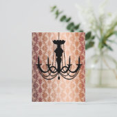 Vintage Chandelier Damask Briefkaart (Staand voorkant)