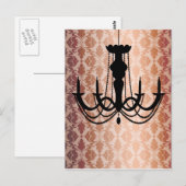 Vintage Chandelier Damask Briefkaart (Voorkant / Achterkant)