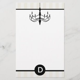 Vintage Chandelier & Monogram (Champagne) Briefpapier