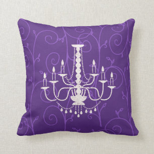 Vintage Chandelier Paarse Vines Pillow Kussen