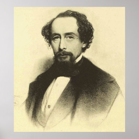 Vintage Charles Dickens Portrait Poster (Voorkant)