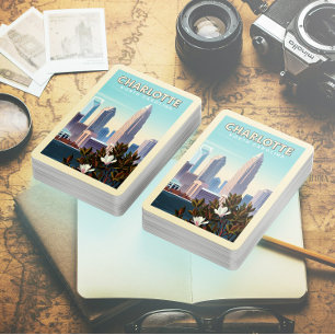 Vintage Charlotte North Carolina Pokerkaarten