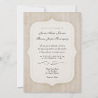 Vintage Charm Cream Monogramme Mariage Invitations