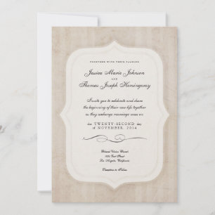 Vintage Charm Cream Monogramme Mariage Invitations