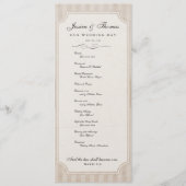 Vintage Charm Custom Cream Wedding Programme (Devant)
