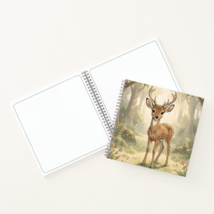 Vintage charmante herten in het bos notitieboek