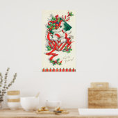 Vintage chat de Noël Poster murale (Cuisine)