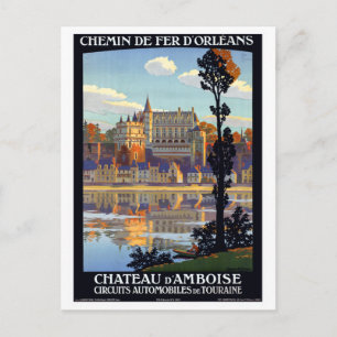 Vintage Château d'Amboise France Travel Poster Briefkaart