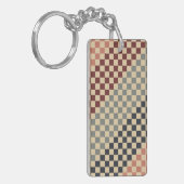 Vintage Checkered Style Sleutelhanger (Voorkant Links)