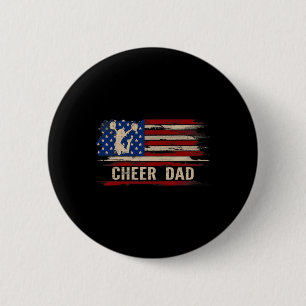 Vintage Cheer Papa Amerikaanse Usa Vlag Cheerleadi Ronde Button 5,7 Cm