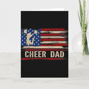 Vintage Cheer Papa Amerikaanse Vlag Cheerleadingda Kaart