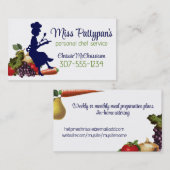 Vintage chef silhouette cuisson cuisine cartes biz (Devant / Derrière)