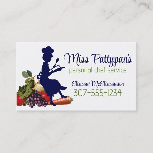 Vintage chef silhouette cuisson cuisine cartes biz (Devant)