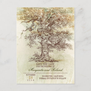 vintage chêne enregistrer la date cartes postales